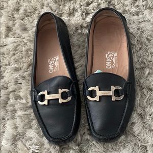Navy Leather Ferragamo